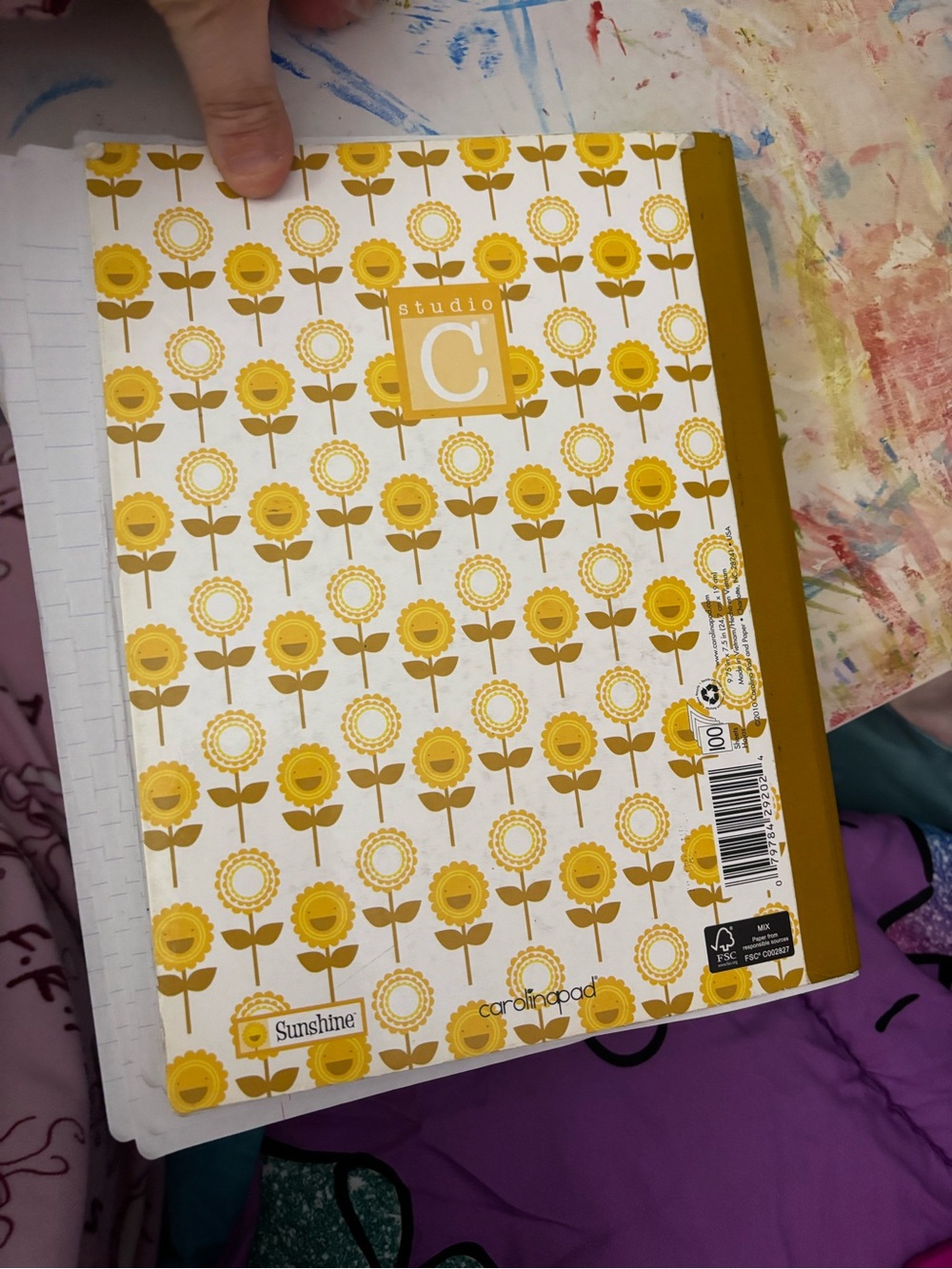 Sunflower Pattern Hardcover Notebook - Picture 5 of 5